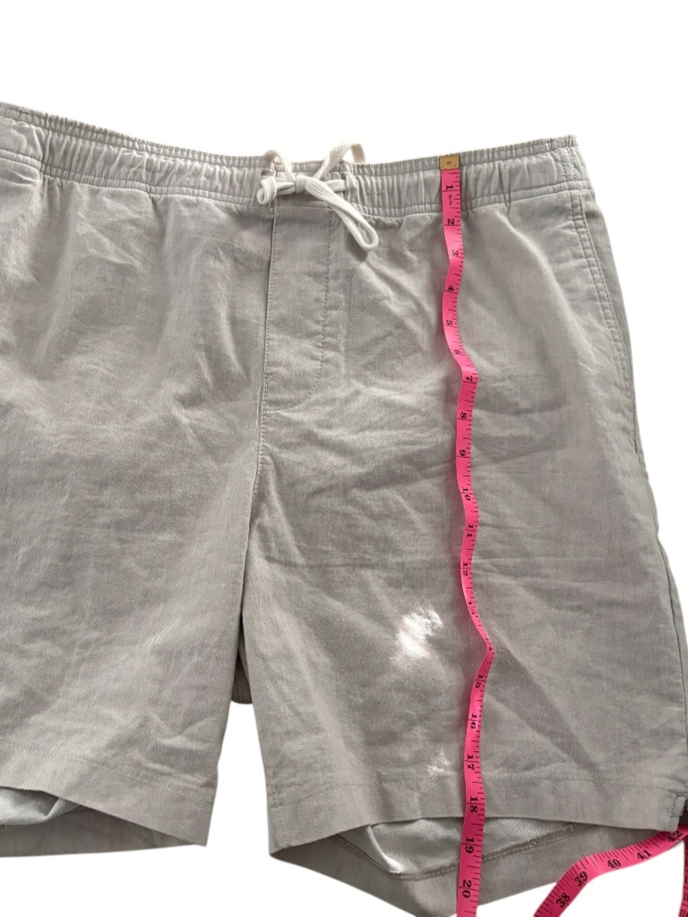 Express Mens Light Khaki Linen Large Shorts Comfortable Breathable Minimalist